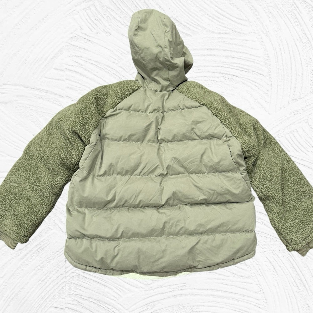 Anthropologie Pilcro Green Swing Puffer Sherpa Jacket Large - Picture 3 of 8